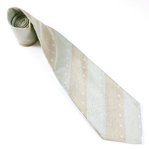 Countess Mara Green Geometric 100% Silk Men Necktie 59x4 - NWOT